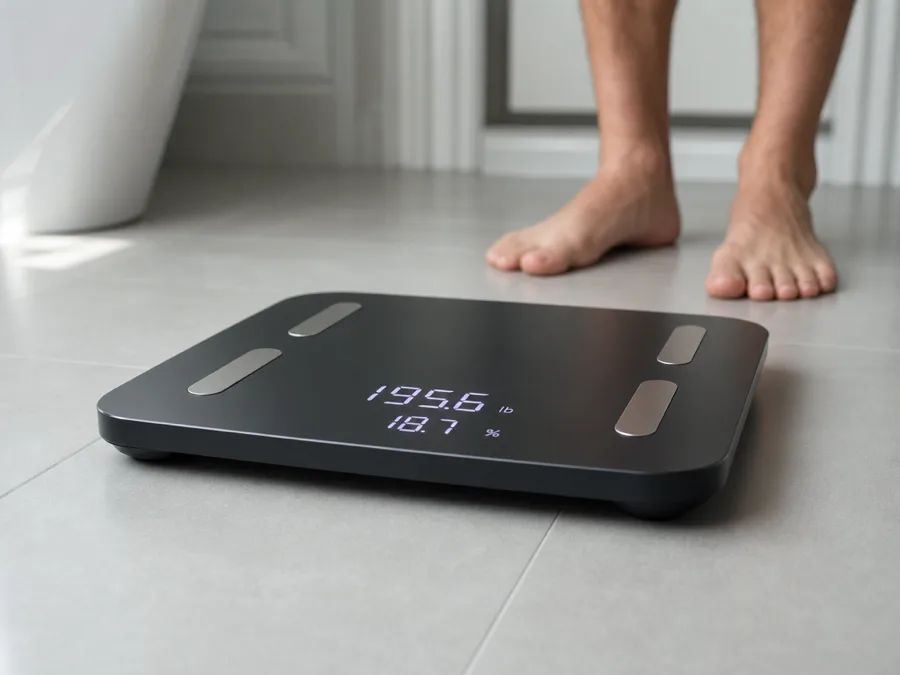 A body composition readout part-way through a measurement.
